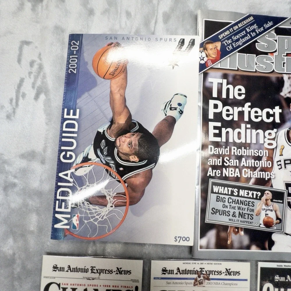 San Antonio Spurs Sports Memorabilia Championship Coins Magazines Stickers